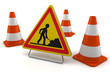 Signalisation de chantier sur fond blanc 1 Signalisation de chantier sur fond blanc 1