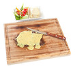 T bone steak garnished with  roquefort sauce