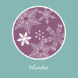 winter card with snowflakes