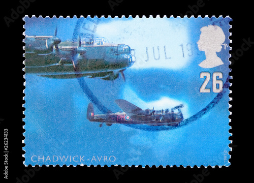 Photo: UK mail stamp featuring RAF Avro night bombers UK mail stamp featuring RAF Avro night bombers