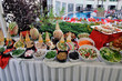 Catering food at a wedding party.
