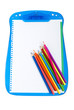 Binder and pencils isolated on the white background