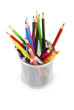 Various colour pencils isolated on the white