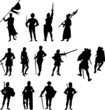 Fourteen Knight and Medieval Figure Silhouettes