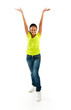 beautiful  girl on white background