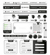 Collection of black web design elements pack 1