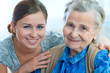 Senior woman with her home caregiver Senior woman with her home caregiver