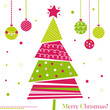 Christmas tree with ornaments, xmas card Christmas tree with ornaments, xmas card
