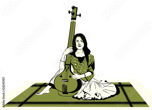 Illustration: indian musical performers indian musical performers