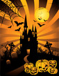 halloween castillo del terror en vector