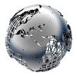 Stylized metal model of the Earth Stylized metal model of the Earth