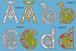 Ancient Celtic alphabet (26 letters)