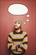 Thought bubble man - thinking
