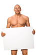 Sportler mit Plakat
