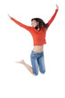 adolescente victorieuse sautant de joie adolescente victorieuse sautant de joie