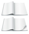 empty pages inside of magazine with wrapped corner empty pages inside of magazine with wrapped corner