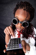 afro american with calculator afro american with calculator