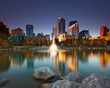 Calgary downtown view from Princess Island