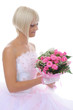 Happy bride with a bouquet Happy bride with a bouquet