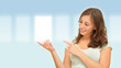 Beautiful woman choosing the right option Beautiful woman choosing the right option