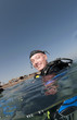 scuba diver having fun