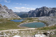 two lakes with mountain