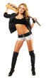 Sexy girl with electric guitar