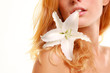 beautiful young woman with flower beautiful young woman with flower