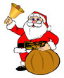 Weihnachtsmann mit Glocke und Sack