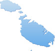 Carte de Malte bleu (détouré)