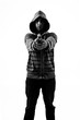 hoodi holding gun