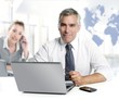 businessman senior expertise teamwork world map businessman senior expertise teamwork world map