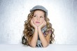 winter cap wool scarf little fashion girl portrait