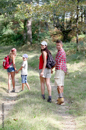 Photo: Parents and children on a hiking day Parents and children on a hiking day