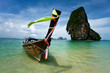 Traditional Thai longtail boat the phi phi , Thailand