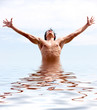 Man rising from water