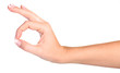 Woman's hand making sign Ok Woman's hand making sign Ok