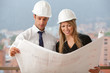 Engineers at a construction site