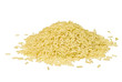 Pile of brown long rice isolated over white Pile of brown long rice isolated over white