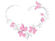 Pink Flowers butterflies shaped like a heart