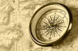 Old compass on ancient map Old compass on ancient map