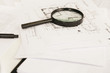 Architektur - Plan mit Lupe