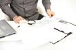 Architektur - Plan mit Lupe