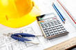 construction drawing and tools