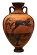 Ancient greek vase depicting a chariot isolated on white Ancient greek vase depicting a chariot isolated on white