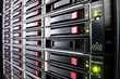 Row of hard drives
