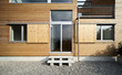 Foto: architettura moderna, esterno, porta finestre parte in legno architettura moderna, esterno, porta finestre parte in legno