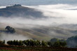 Morgennebel in der Toskana, Crete, Val d Orcia, Italien