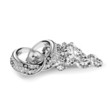 Silver vector wedding rings on diamonds