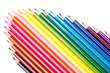 Color pencils on the white background